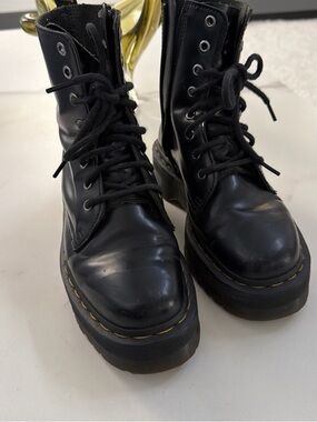 Dr. Martens Black Platform Lace-Up Combat Boots